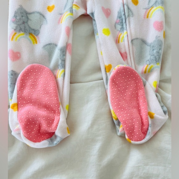Disney Baby New Pink Dumbo Onesie Fleece Pajamas 18-24 Months - Picture 3 of 8